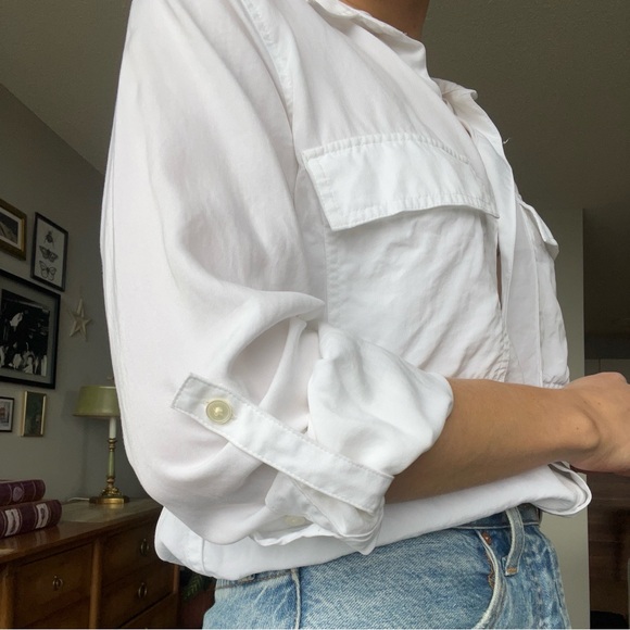 Babaton Button-Up Utility Blouse in White - Picture 4 of 8